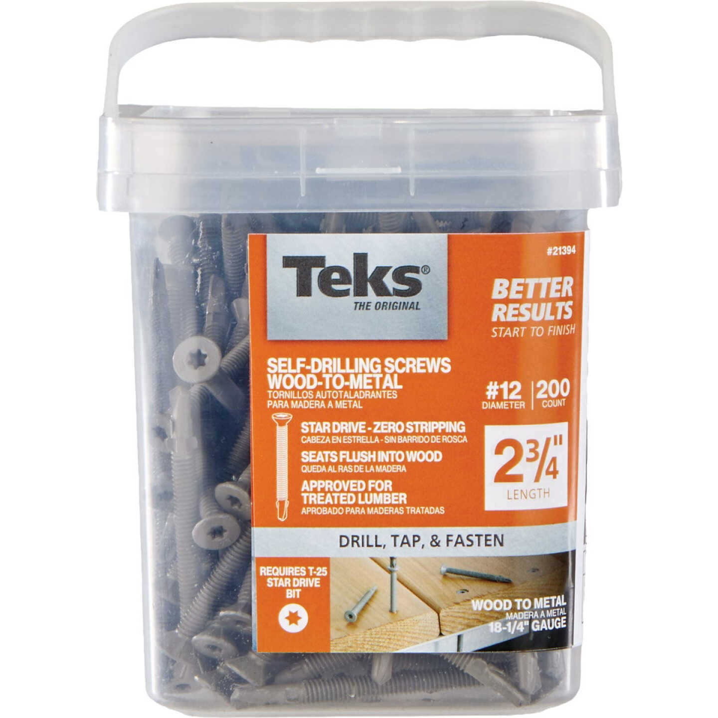 Teks #12 x 2-3/4 In. Star Head Drill Point Wood-to-Metal Screws (200-Count) Image 1