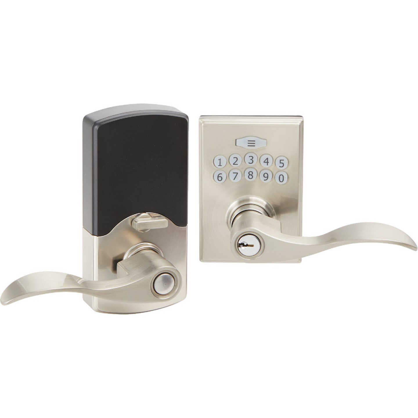 Steel Pro Electronic Leverset, Brushed Nickel Image 1
