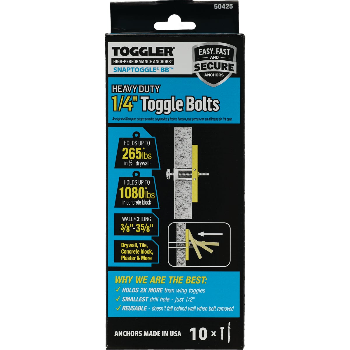 Toggler Snaptoggle 1/4 In.-24 x 2 In. Toggle Bolt (10-Count) Image 7