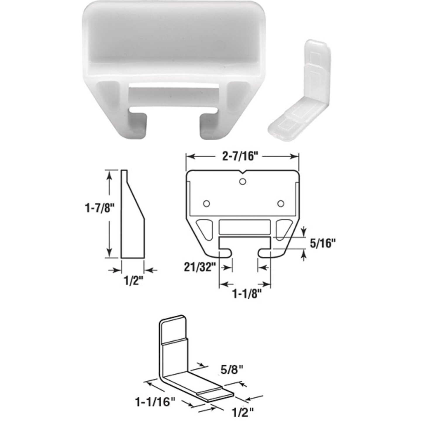 Prime-Line Nylon White Track Guide for 5/16 In. x 1-1/8 In. Track (2-Count) Image 1