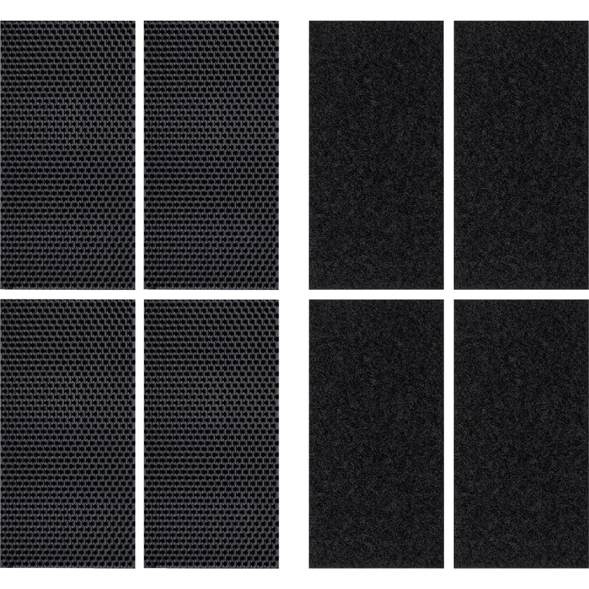 Wrap-It Storage Stick 'Em 2 In. x 4 In. Extreme Strength Black Hook & Loop Strip (4-Count)