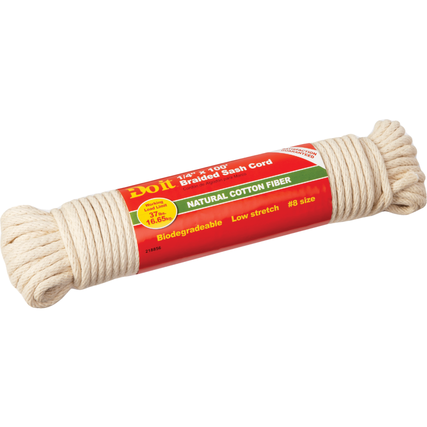 Do it Best 1/4 In. x 100 Ft. White Solid Braided Cotton Sash Cord Image 1