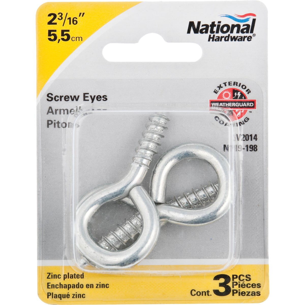 National Hardware #4 Zinc Large Screw Eye (3-Count) Image 2