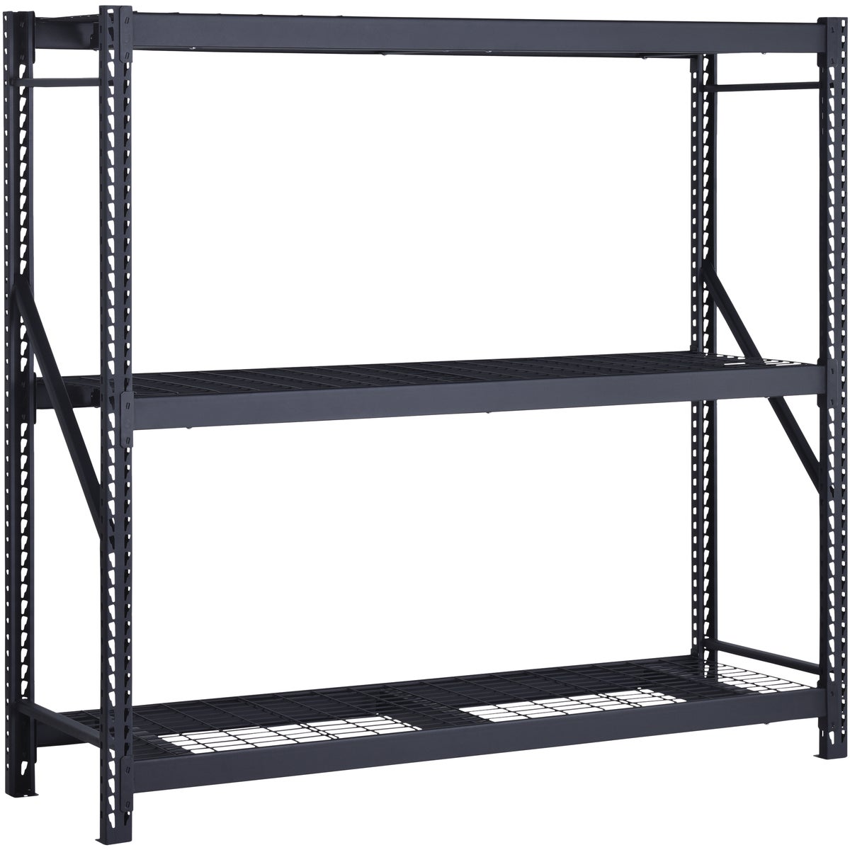 Muscle Rack 77 In. x 24 In. x 72 In. In. 3-Tier Black Steel Welded Rack