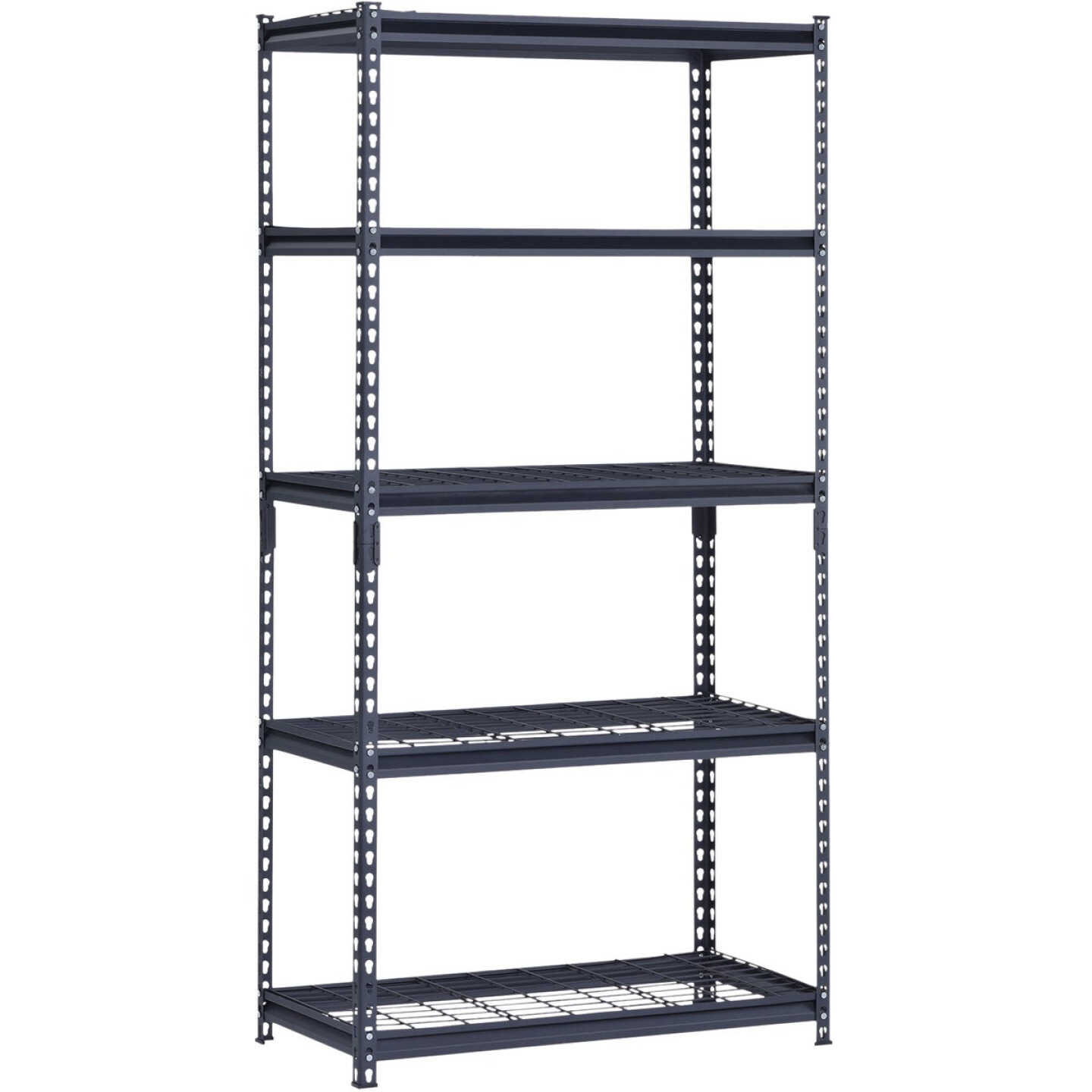 Muscle Rack 36 In. x 18 In. x 72 In. 5-Tier Black Shelving Unit with Wire Shelf Image 1