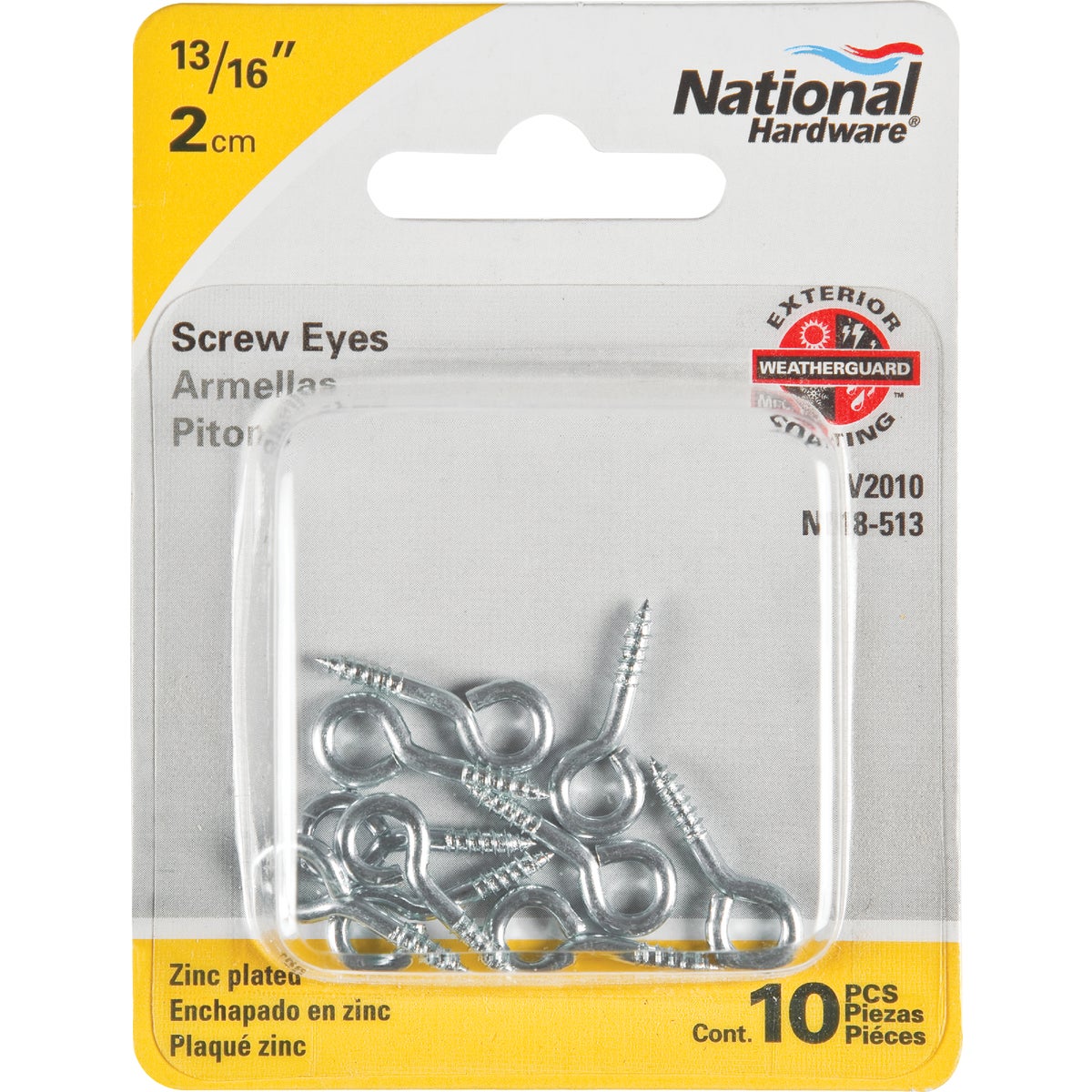 National Hardware #214 Zinc Small Screw Eye (10-Count) Image 2