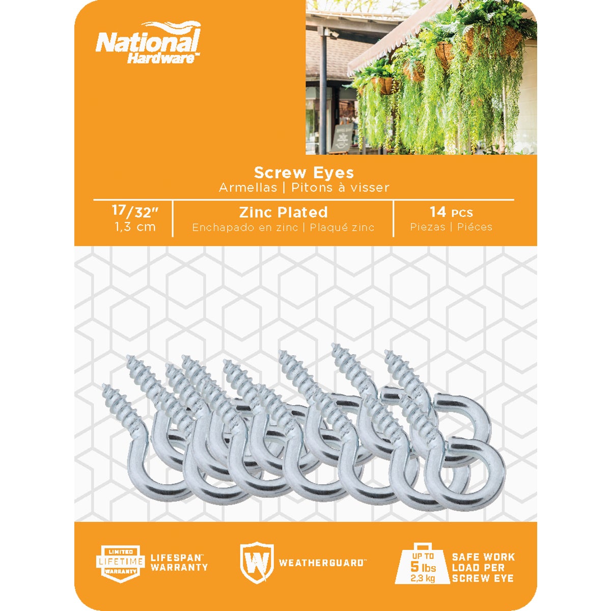 National Hardware #216 17/32 In. Zinc Small Screw Eye (14-Count) Image 2