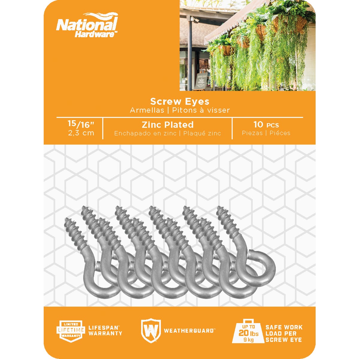 National Hardware #212 Zinc Small Screw Eye (10-Count) Image 2