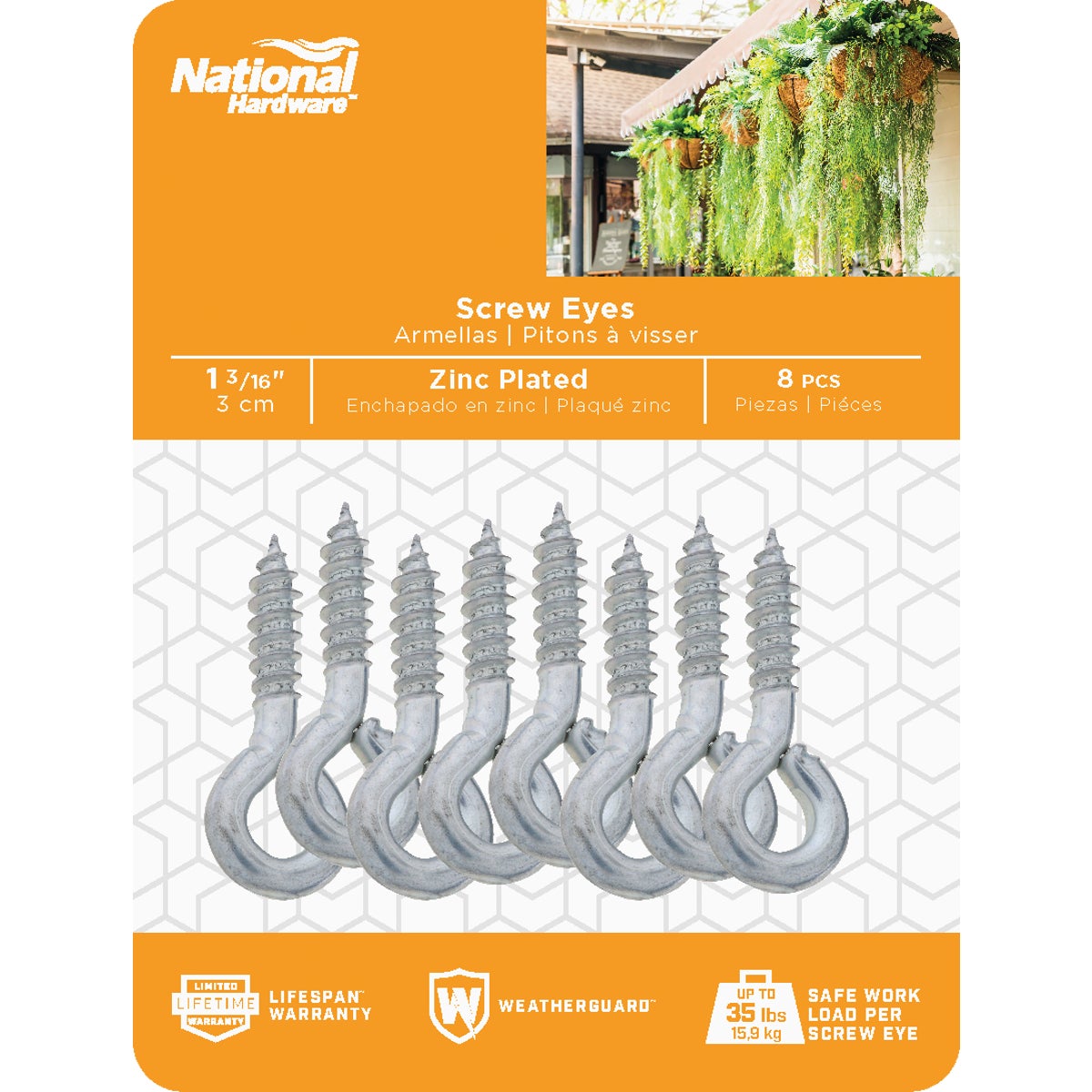 National Hardware #210 Zinc Small Screw Eye (8-Count) Image 2