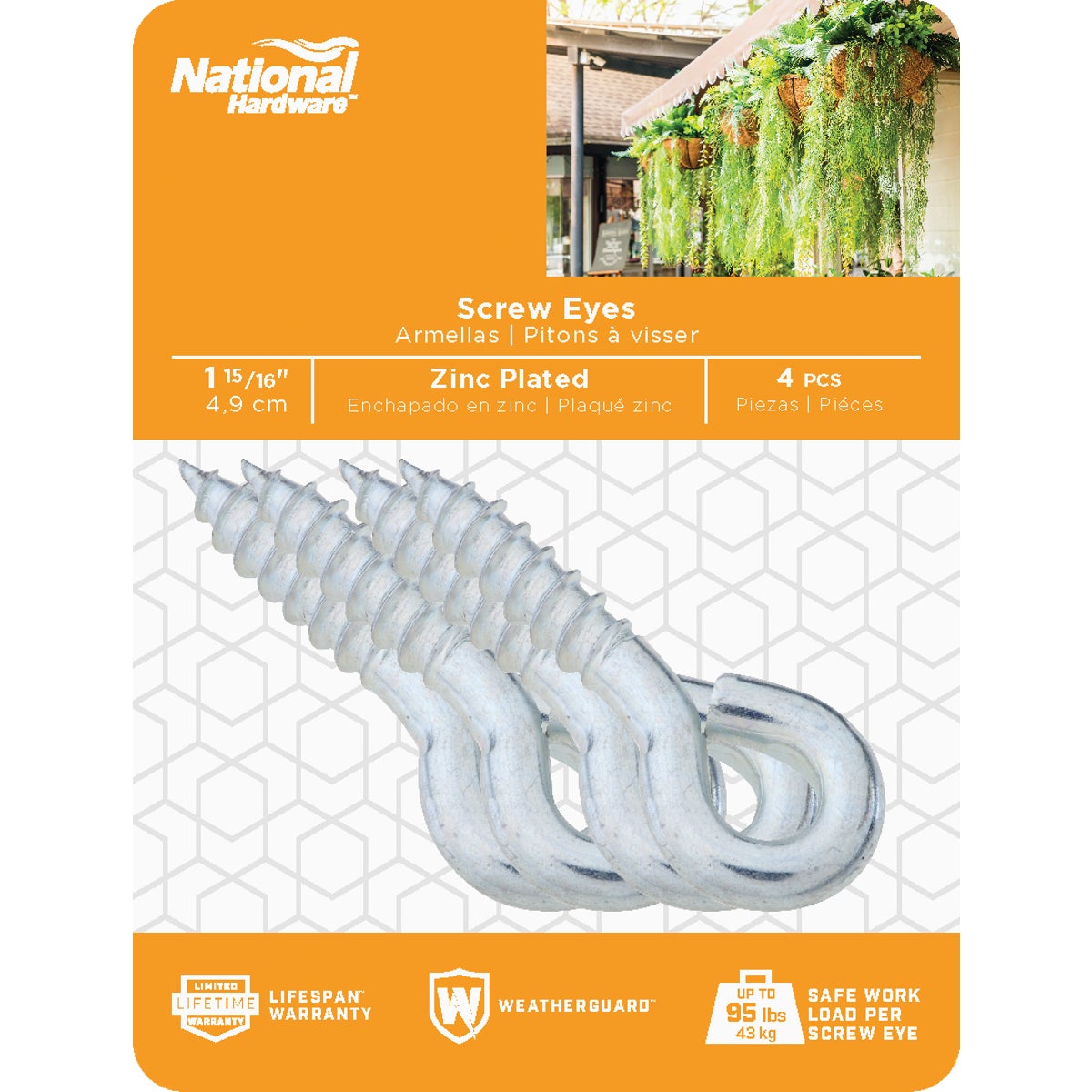 National Hardware #204 Zinc Small Screw Eye (4-Count) Image 2