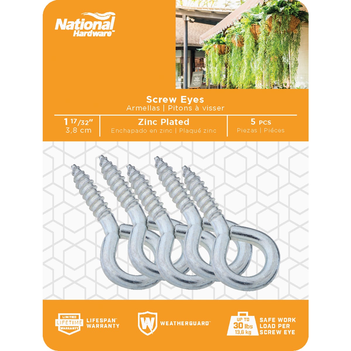 National Hardware #108 Zinc Medium Screw Eye (5-Count) Image 2