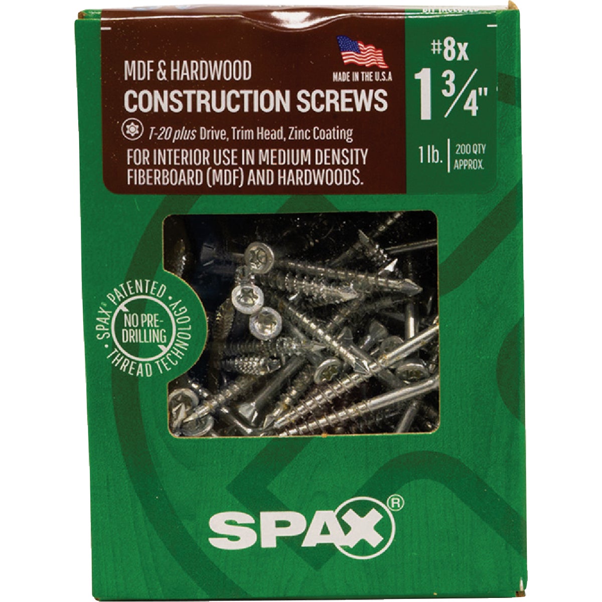 SPAX #8 x 1-3/4 In. T20 Plus Trim Head Zinc (Interior) MDF Cabinet Screw (200-Count) Image 4