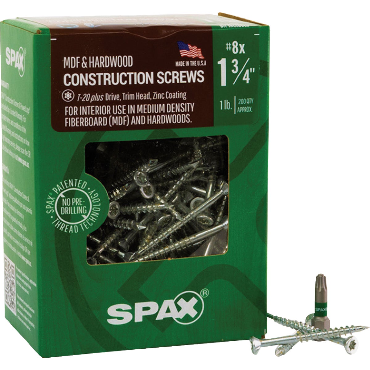 SPAX #8 x 1-3/4 In. T20 Plus Trim Head Zinc (Interior) MDF Cabinet Screw (200-Count) Image 6