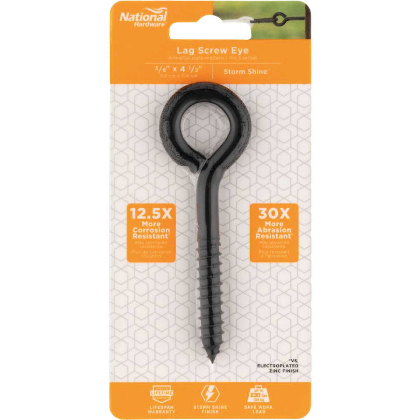 National Hardware 3/8 In. x 4-1/2 In. Storm Shine Lag Screw Eye Image 2