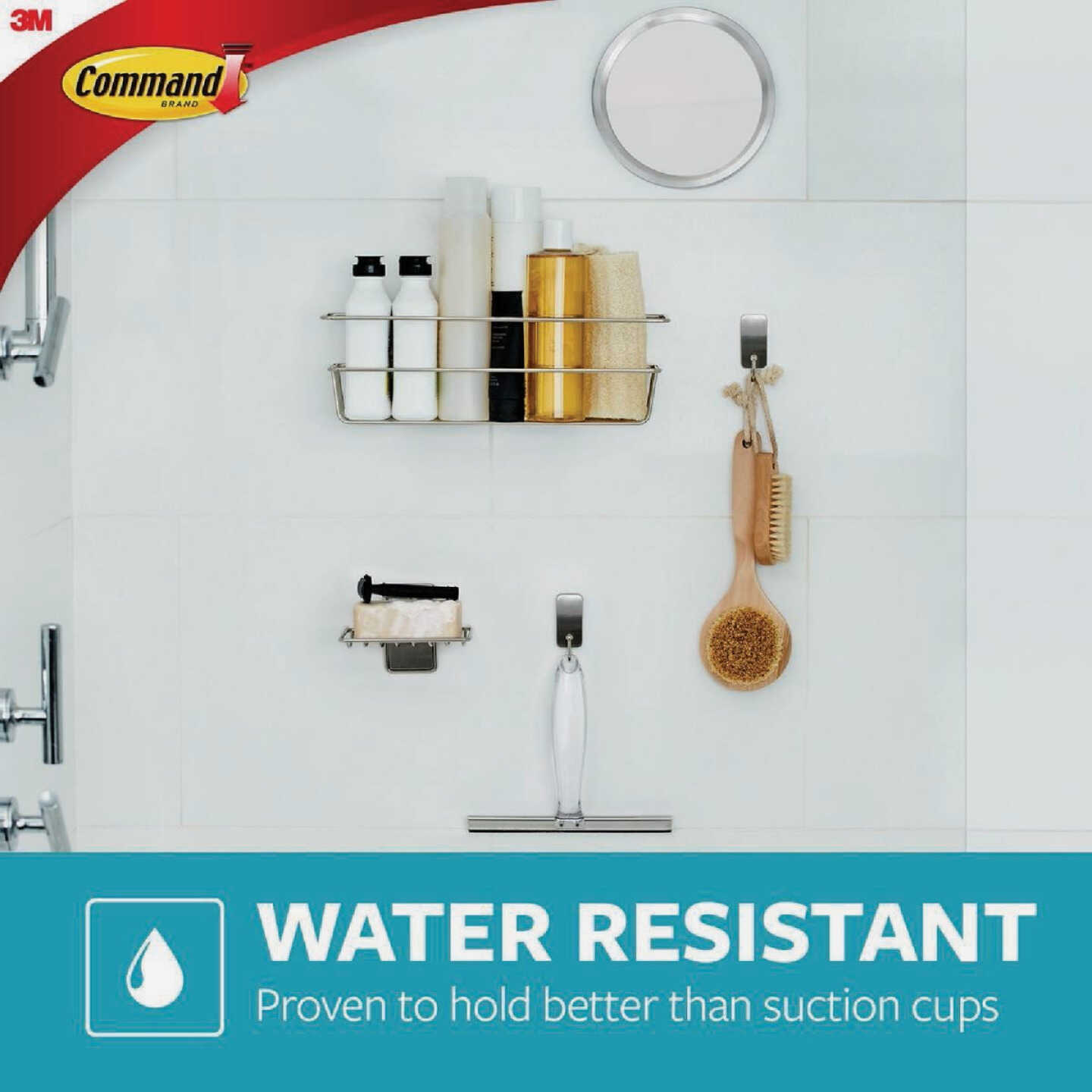Command Adhesive Soap Dish, Matte Black, 2 Medium Water-Resistant Strips Image 3
