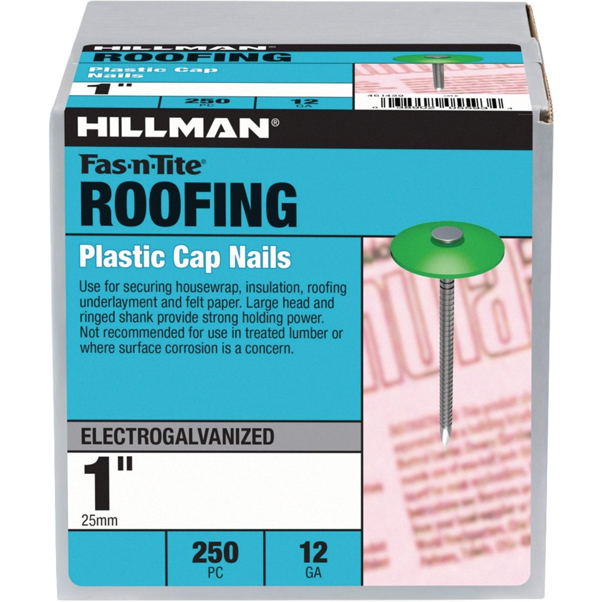Hillman Fas-n-Tite 1 In. Electrogalvanized Plastic Cap Roofing Nails (250-Count)