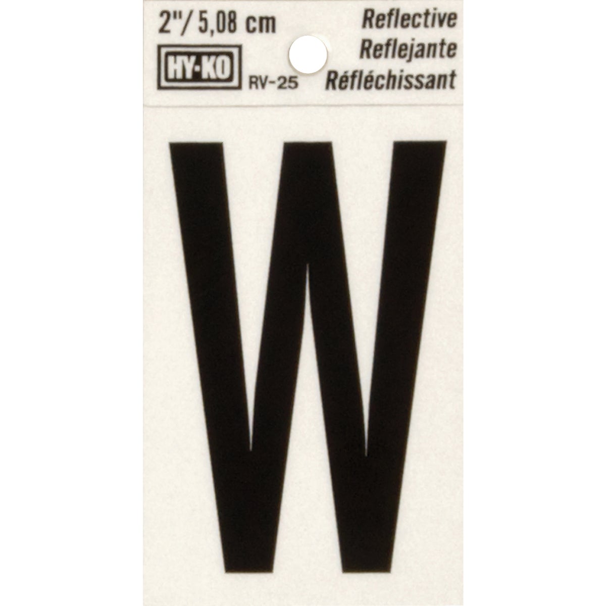 Hy-Ko Vinyl 2 In. Reflective Adhesive Letter, W Image 1