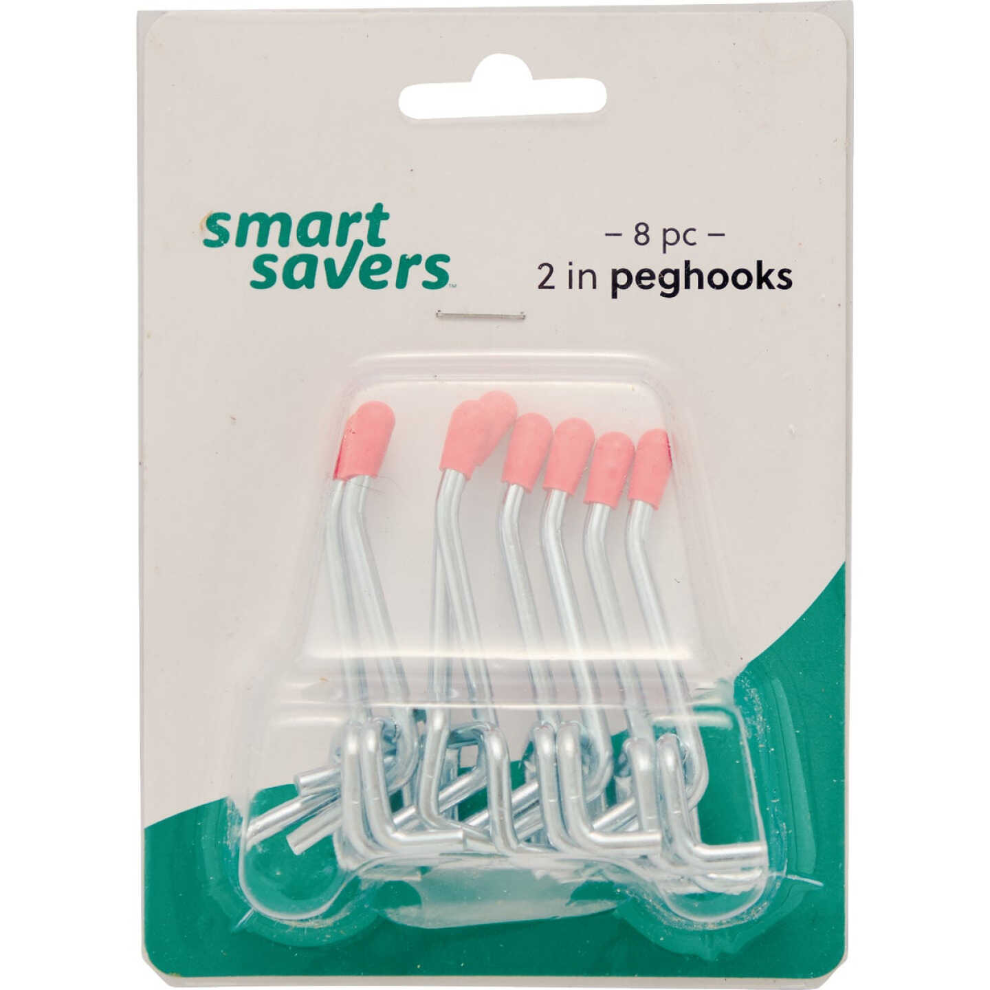 Smart Savers 2 In. Angled Pegboard Hook (8-Count) Image 1