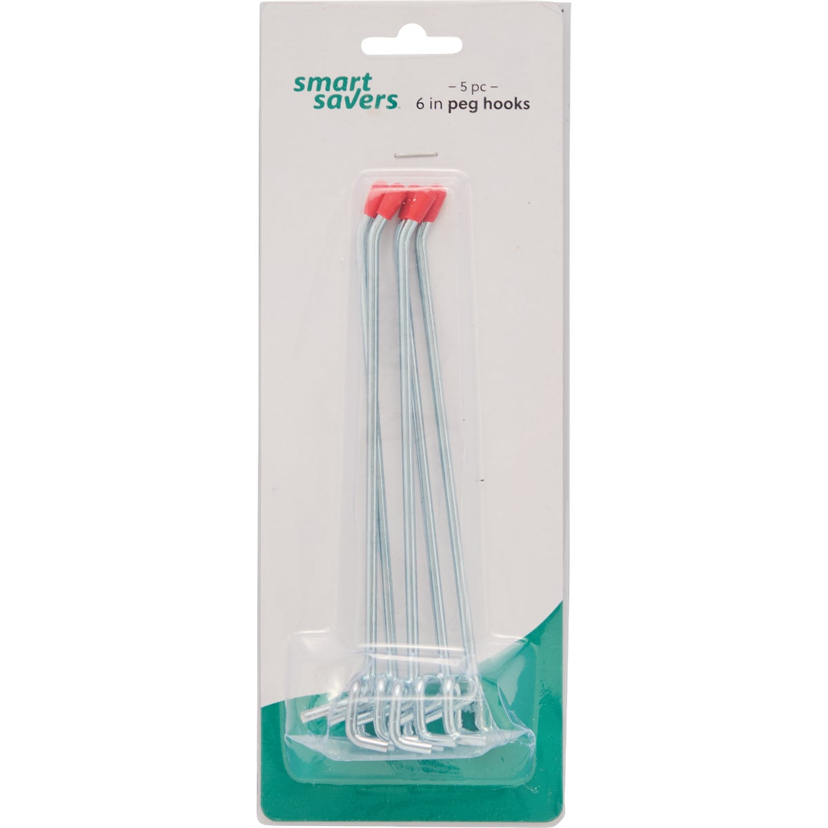 Smart Savers 6 In. Angled Pegboard Hook (5-Count)