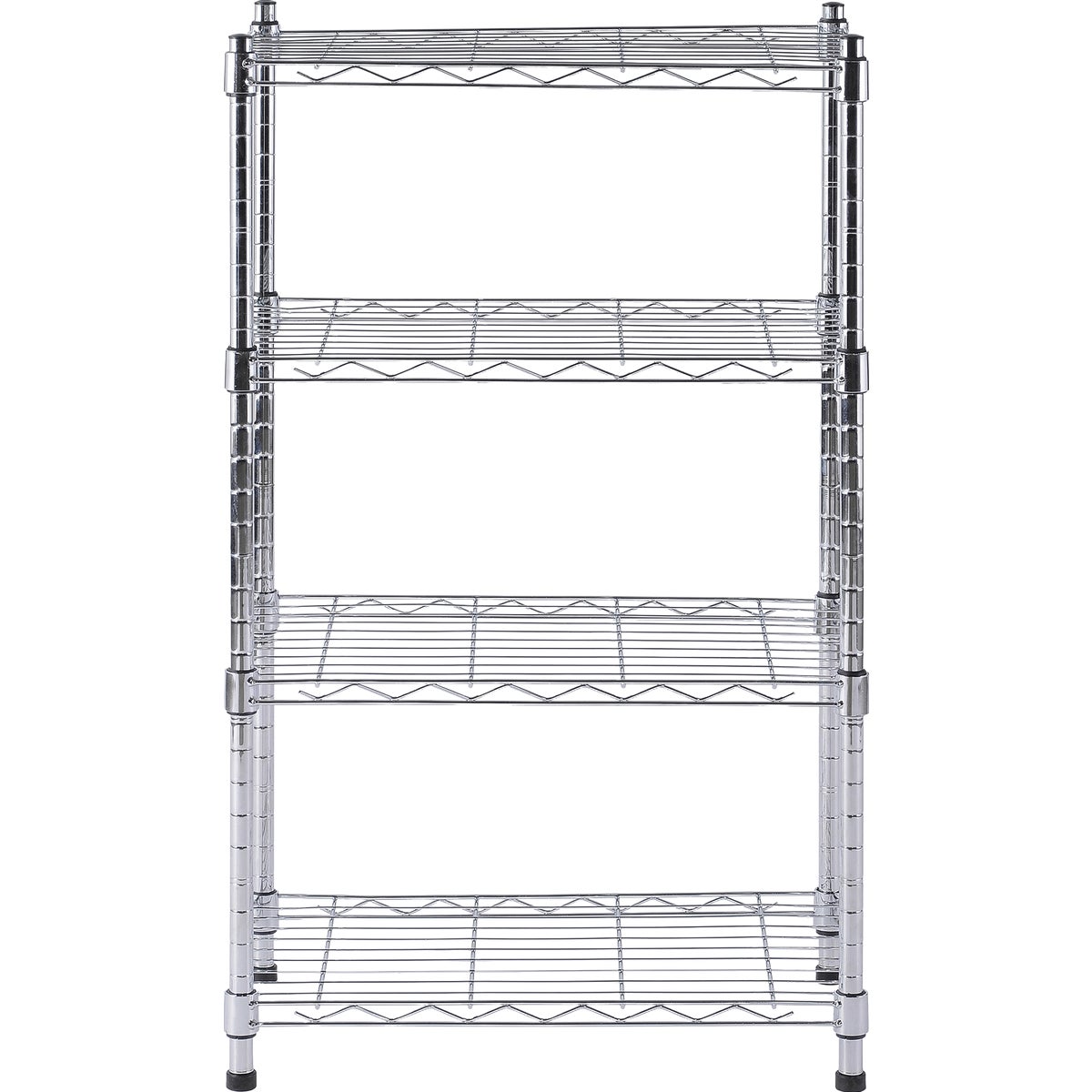 Muscle Rack 20 In. x 12 In. x 32 In. 4-Tier Chrome Wire Shelving Unit Image 4
