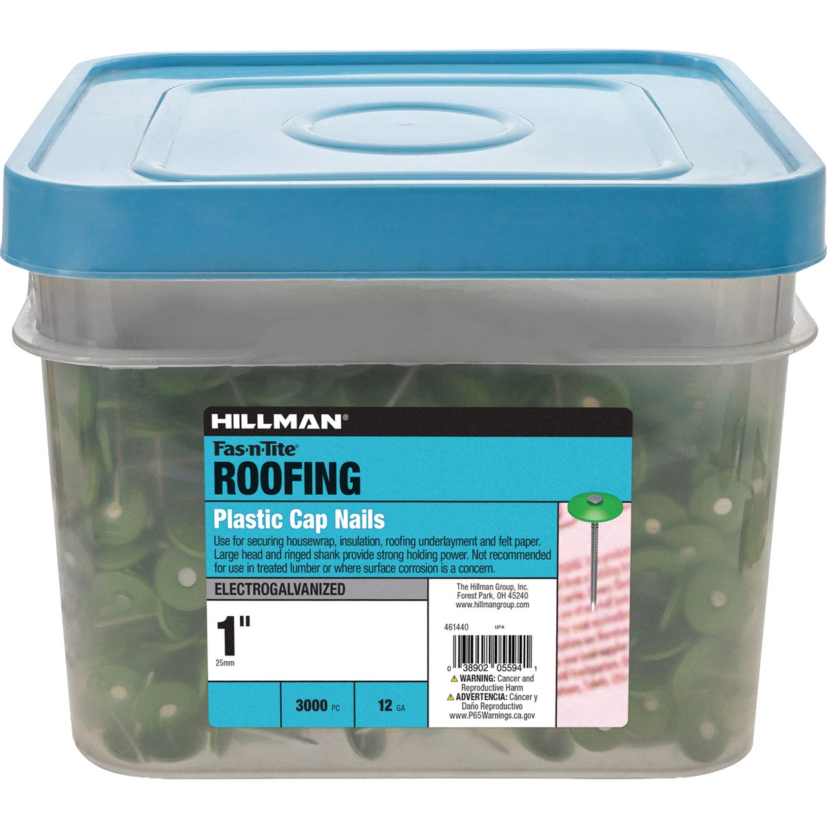 Hillman Fas-n-Tite 1 In. Electrogalvanized Plastic Cap Roofing Nails (3000-Count)