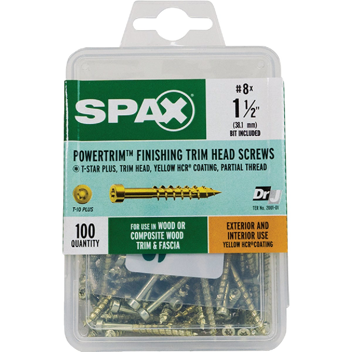 SPAX #8 x 1-1/2 In. T10 Plus Cylindrical Head HCR (Exterior Rated) Yellow Trim Screw (100-Count) Image 4