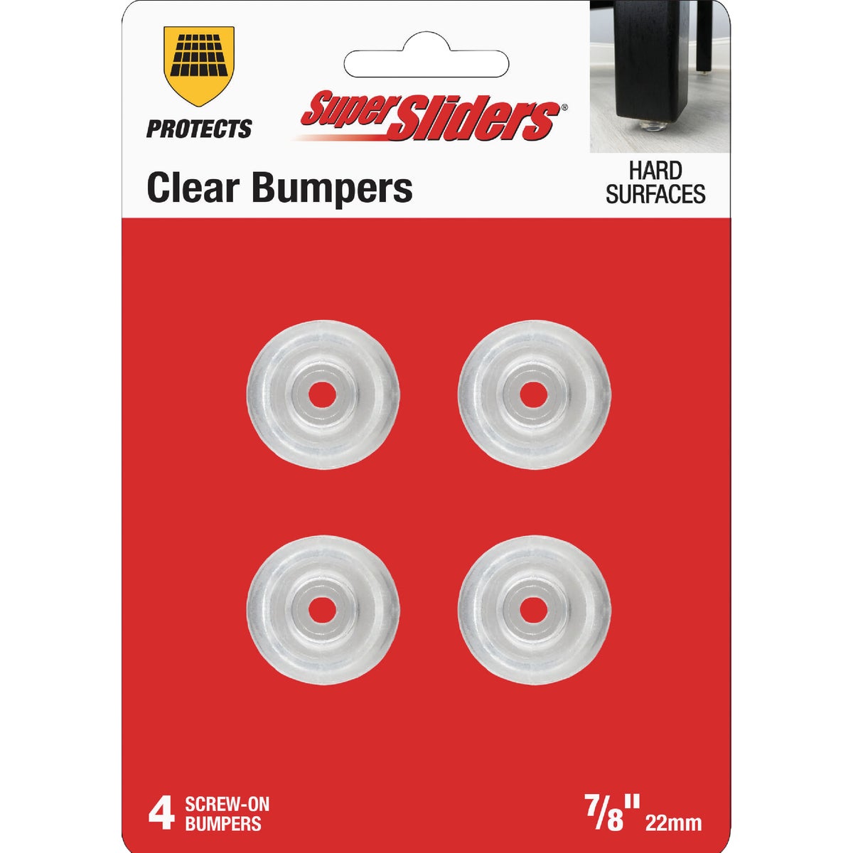 Super Sliders 7/8 In. Screw-on Furniture Wall Bumpers (4-Pack)