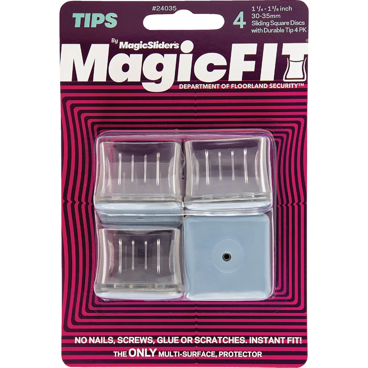  Magic Sliders Magic Fit 1-1/4 In. - 1-3/8 In. Square Slider (4-Pack) Image 2