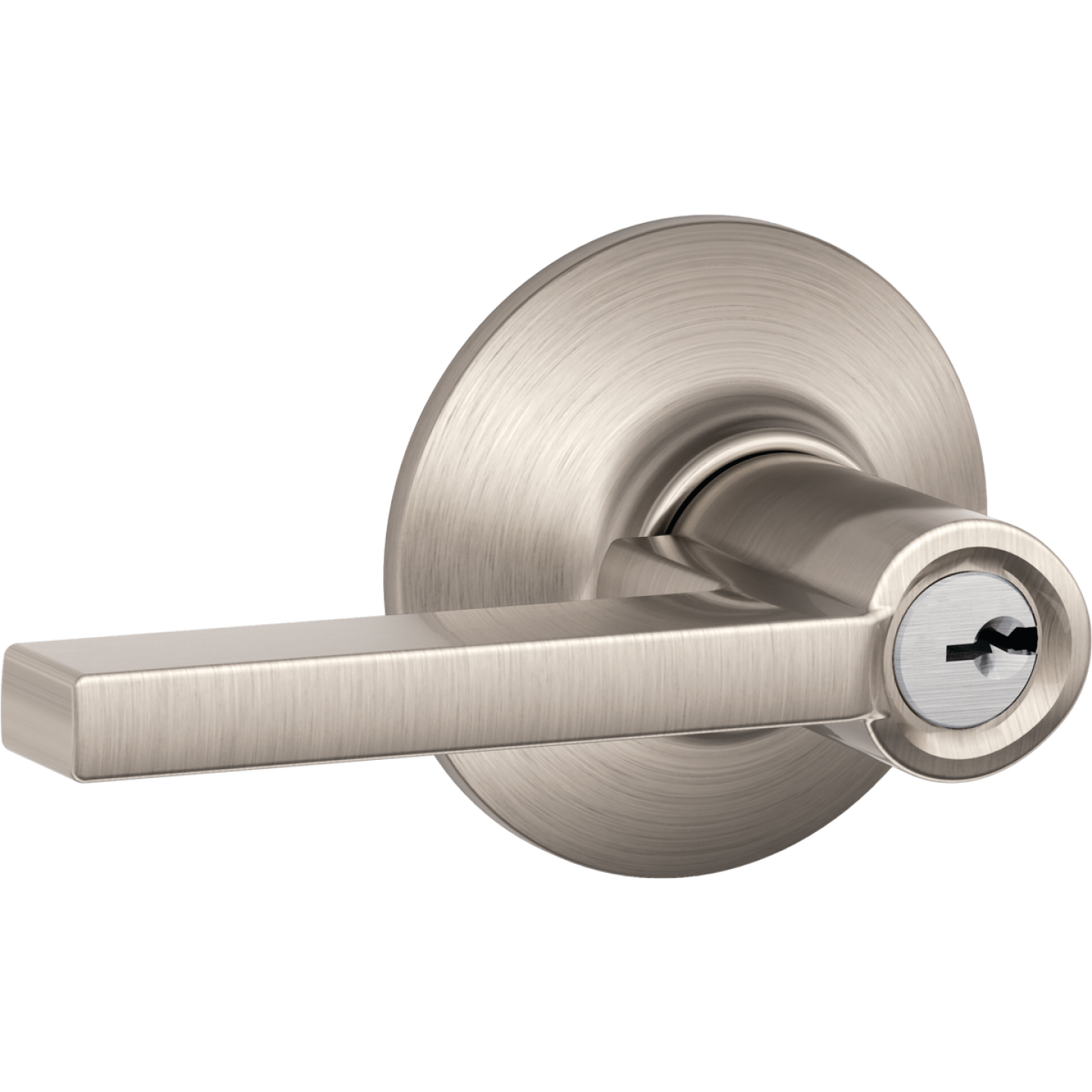 Schlage Latitude Satin Nickel Keyed Entry Door Lever Image 1