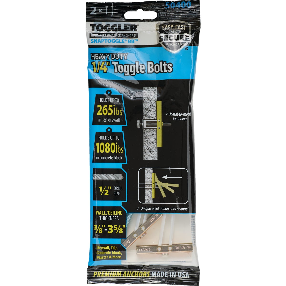 Toggler Snaptoggle 1/4 In.-24 x 2 In. Toggle Bolt (2-Count) Image 7