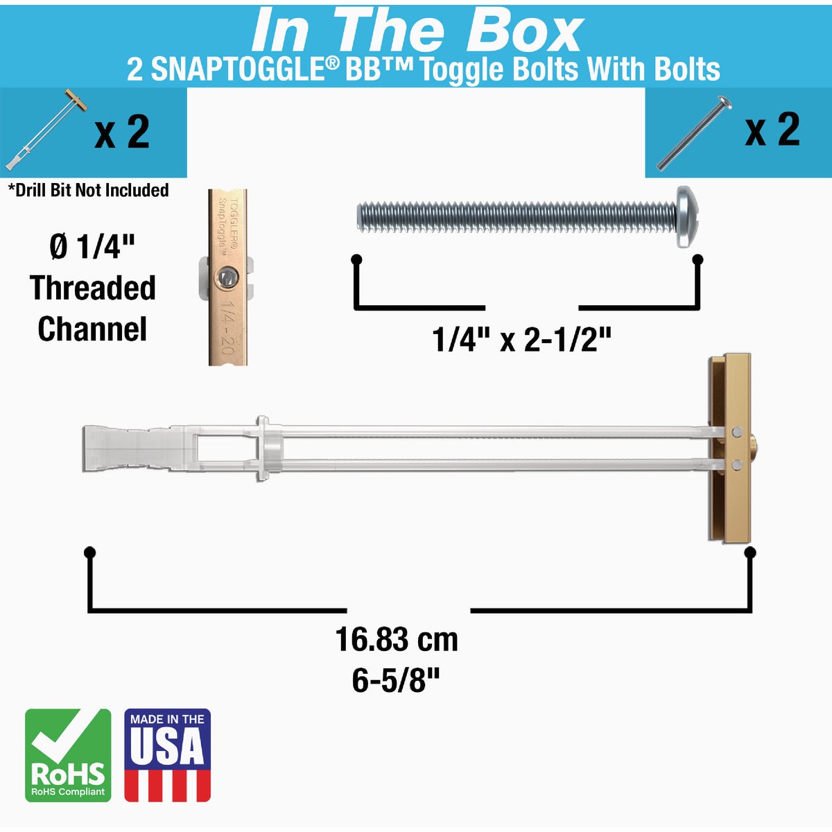 Toggler Snaptoggle 1/4 In.-24 x 2 In. Toggle Bolt (2-Count) Image 2