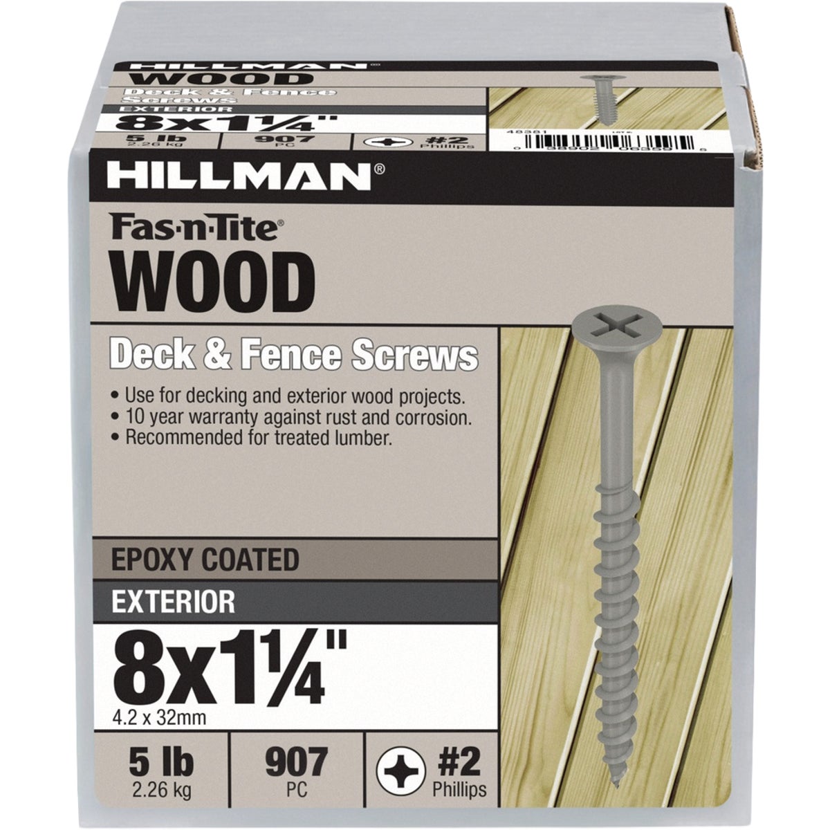 Hillman Fas-N-Tite #8 x 1-1/4 In. Exterior Coated Wood Screw (907-Count) Image 2