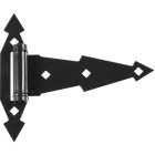 National Hardware 7 In. Black Ornamental Spring Tee Hinge (2-Pack) Image 1