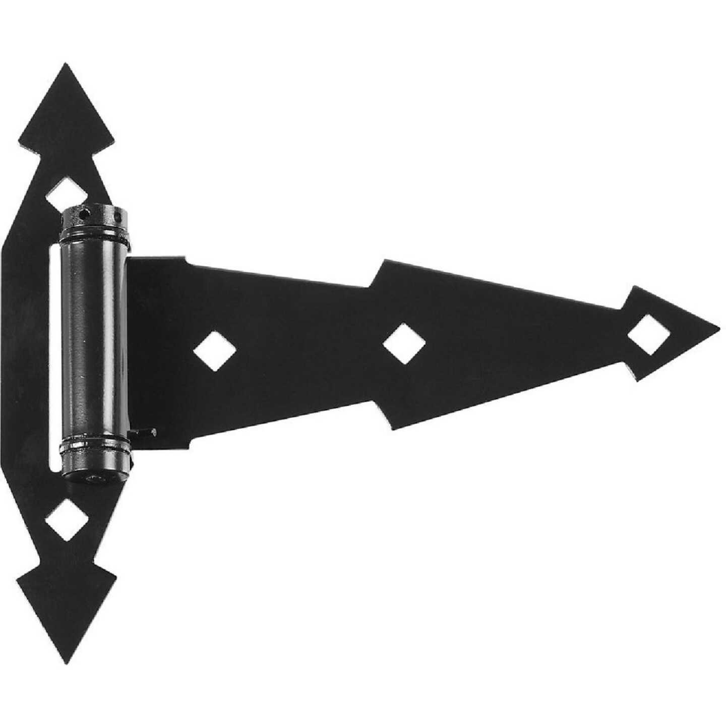 National Hardware 7 In. Black Ornamental Spring Tee Hinge (2-Pack) Image 1