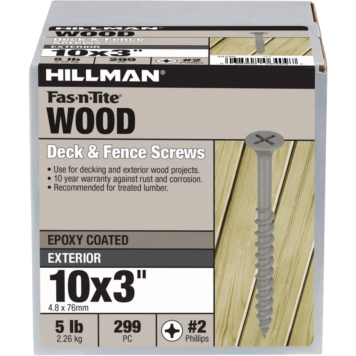 Hillman Fas-N-Tite #10 x 3 In. Exterior Coated Wood Screw (299-Count)