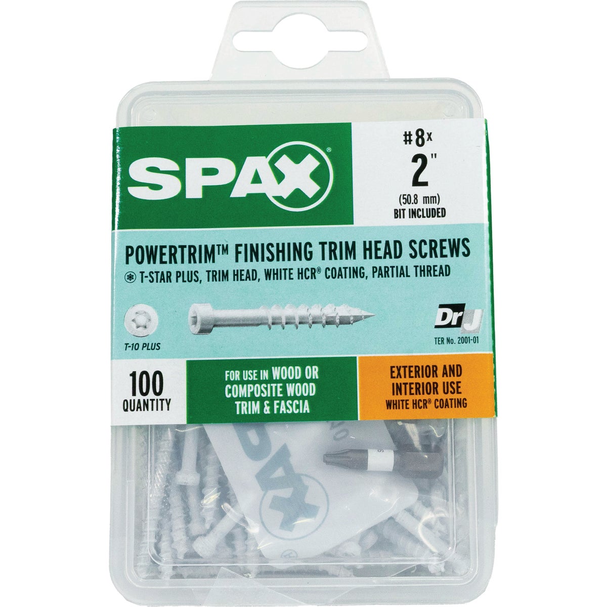 SPAX PowerTrim #8 x 2 In. T10 Plus Cylindric Head HCR (Exterior Rated) White Trim Screw (100-Count) Image 6