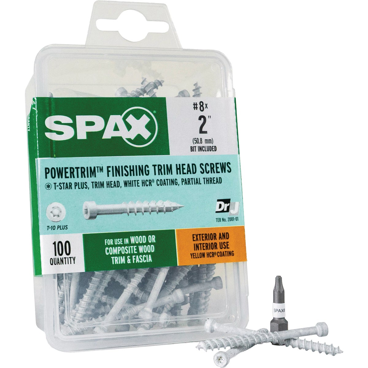 SPAX PowerTrim #8 x 2 In. T10 Plus Cylindric Head HCR (Exterior Rated) White Trim Screw (100-Count) Image 1