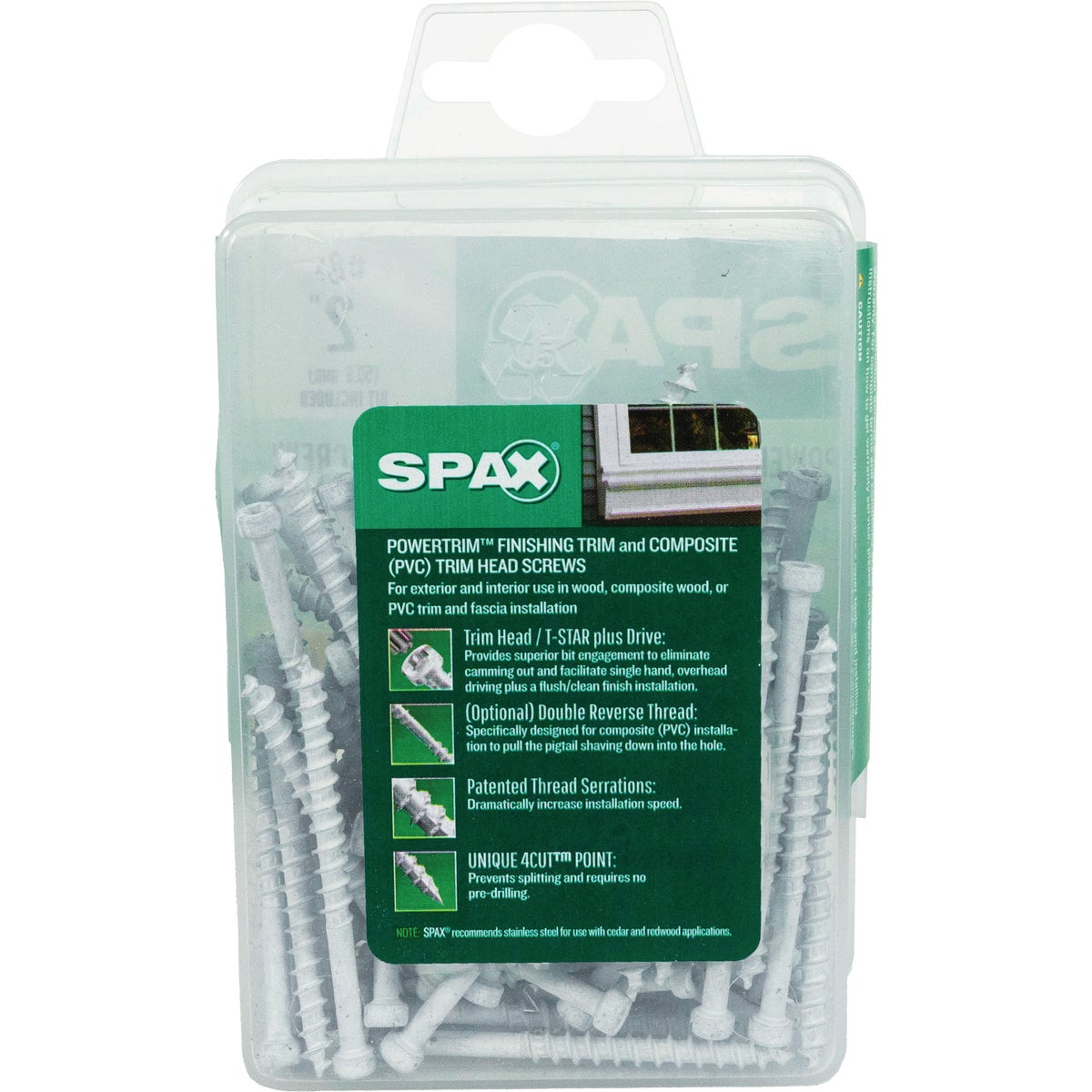 SPAX PowerTrim #8 x 2 In. T10 Plus Cylindric Head HCR (Exterior Rated) White Trim Screw (100-Count) Image 7