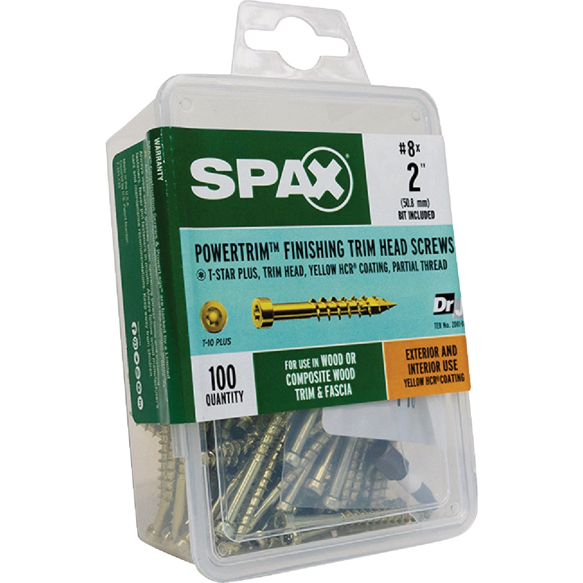 SPAX #8 x 2 In. T10 Plus Cylindrical Head HCR (Exterior Rated) Yellow Trim Screw (100-Count) Image 6
