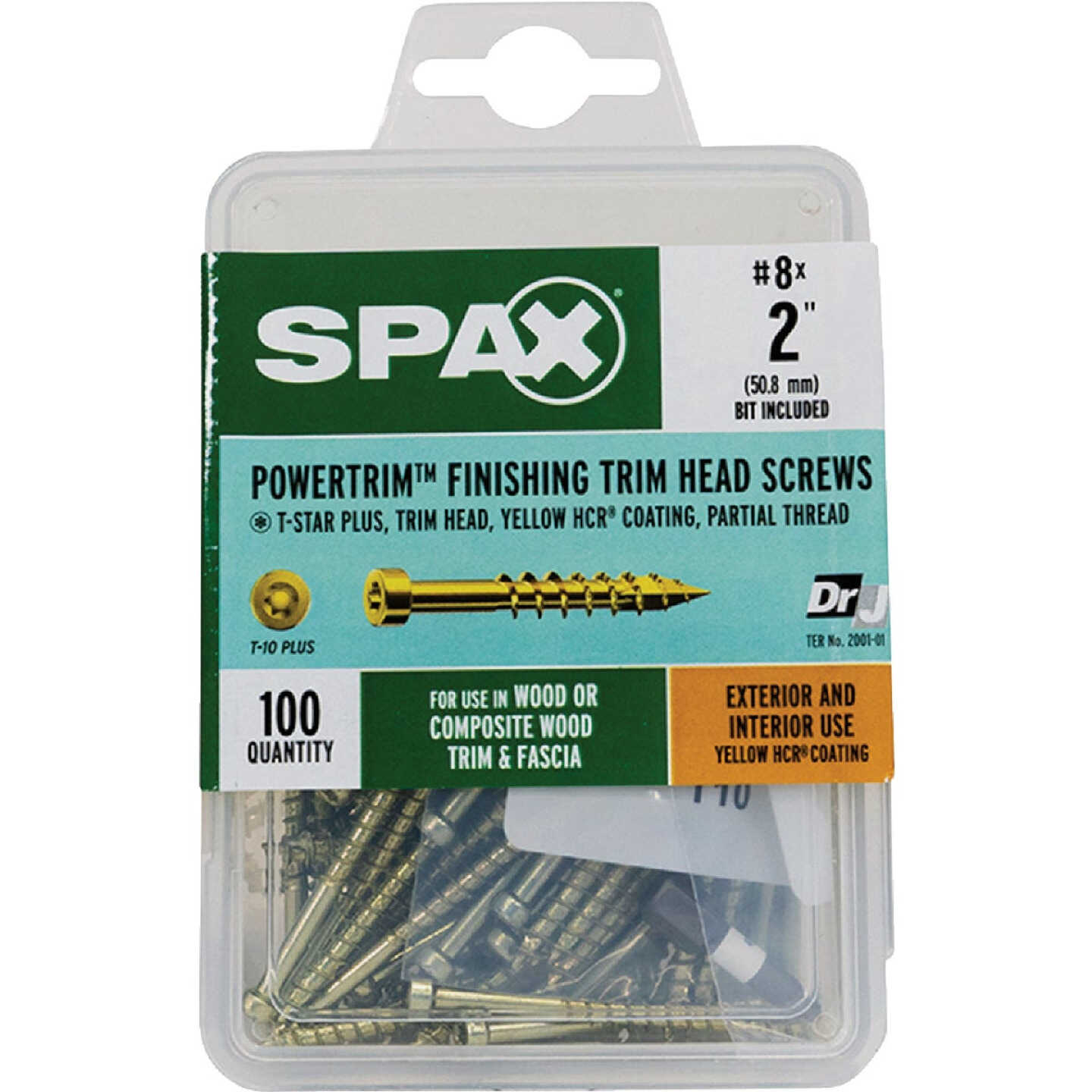 SPAX #8 x 2 In. T10 Plus Cylindrical Head HCR (Exterior Rated) Yellow Trim Screw (100-Count) Image 4