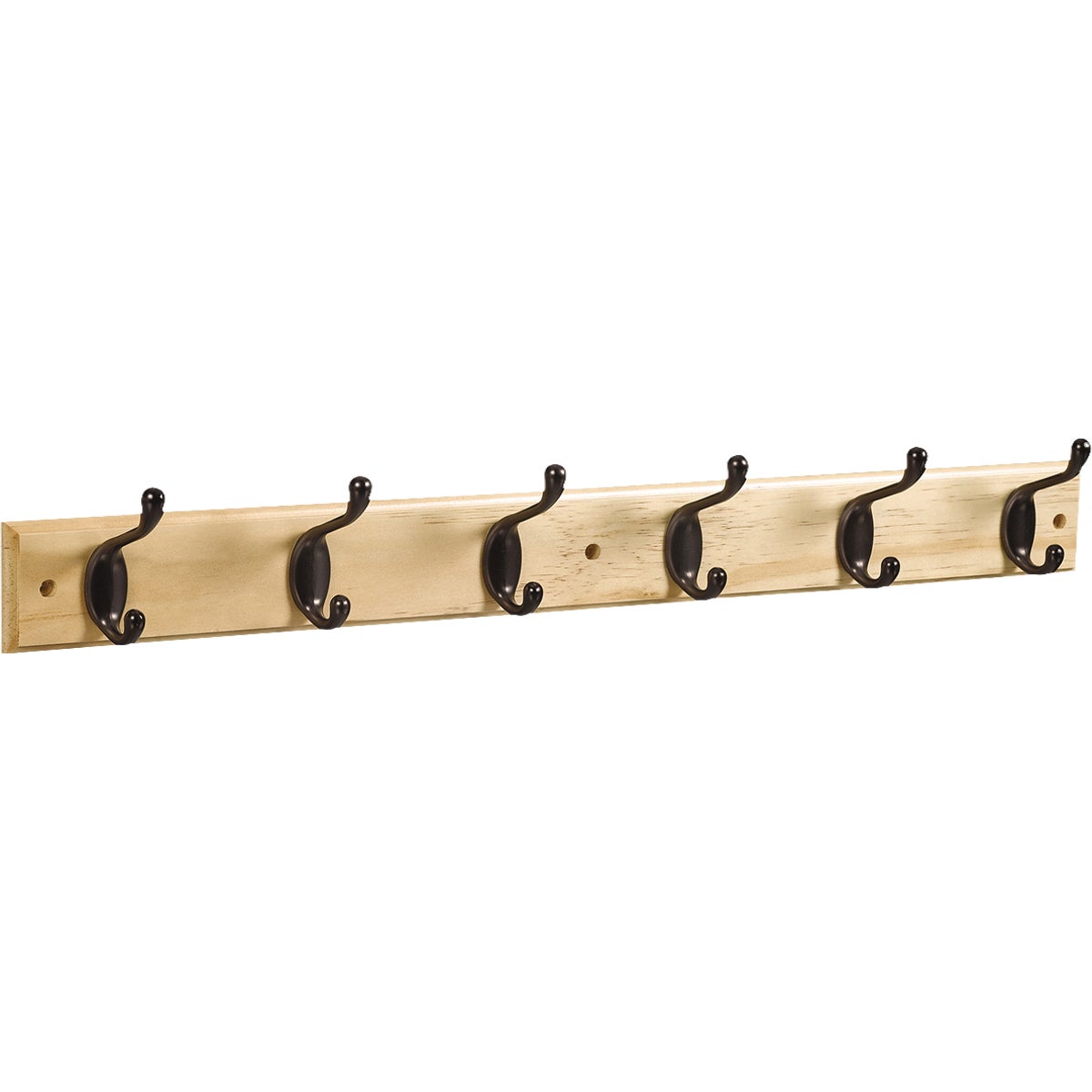 National Hardware 27 In. 6-Hook Oil Rubbed Bronze/Natural Hook Rail Image 1