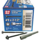Grip-Rite PrimeGuard Plus #9 x 2.5 In. Hex Washer Head Structural Screw (50-Count) Image 1