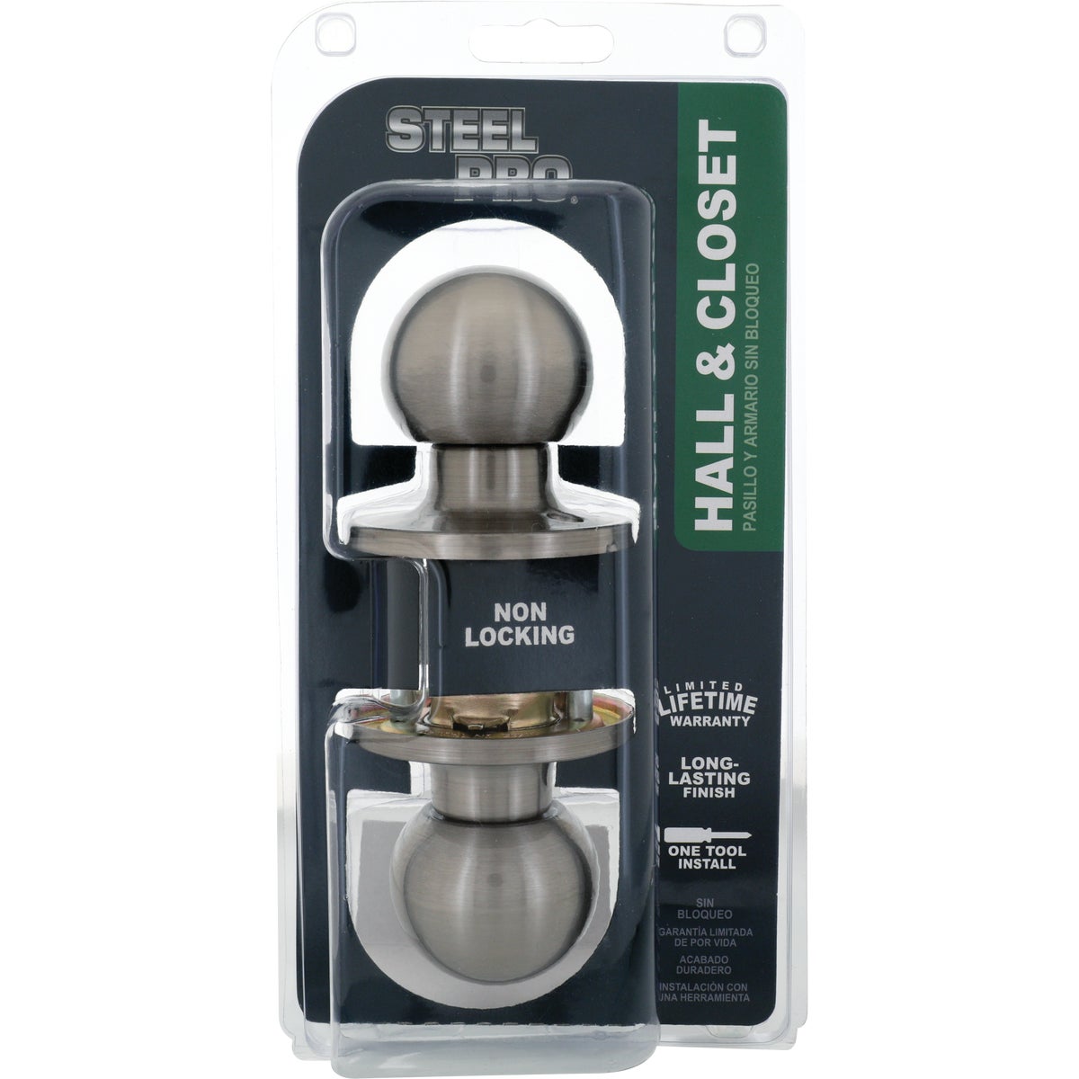 Steel Pro Brushed Nickel Hall & Closet Door Knob Image 2