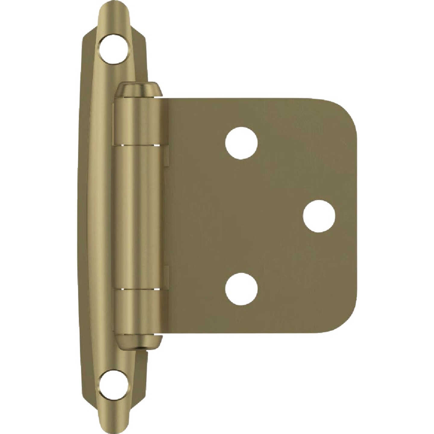 Amerock Golden Champagne Variable Overlay Self Closing Face Mount Cabinet Hinge (2-Pack) Image 1
