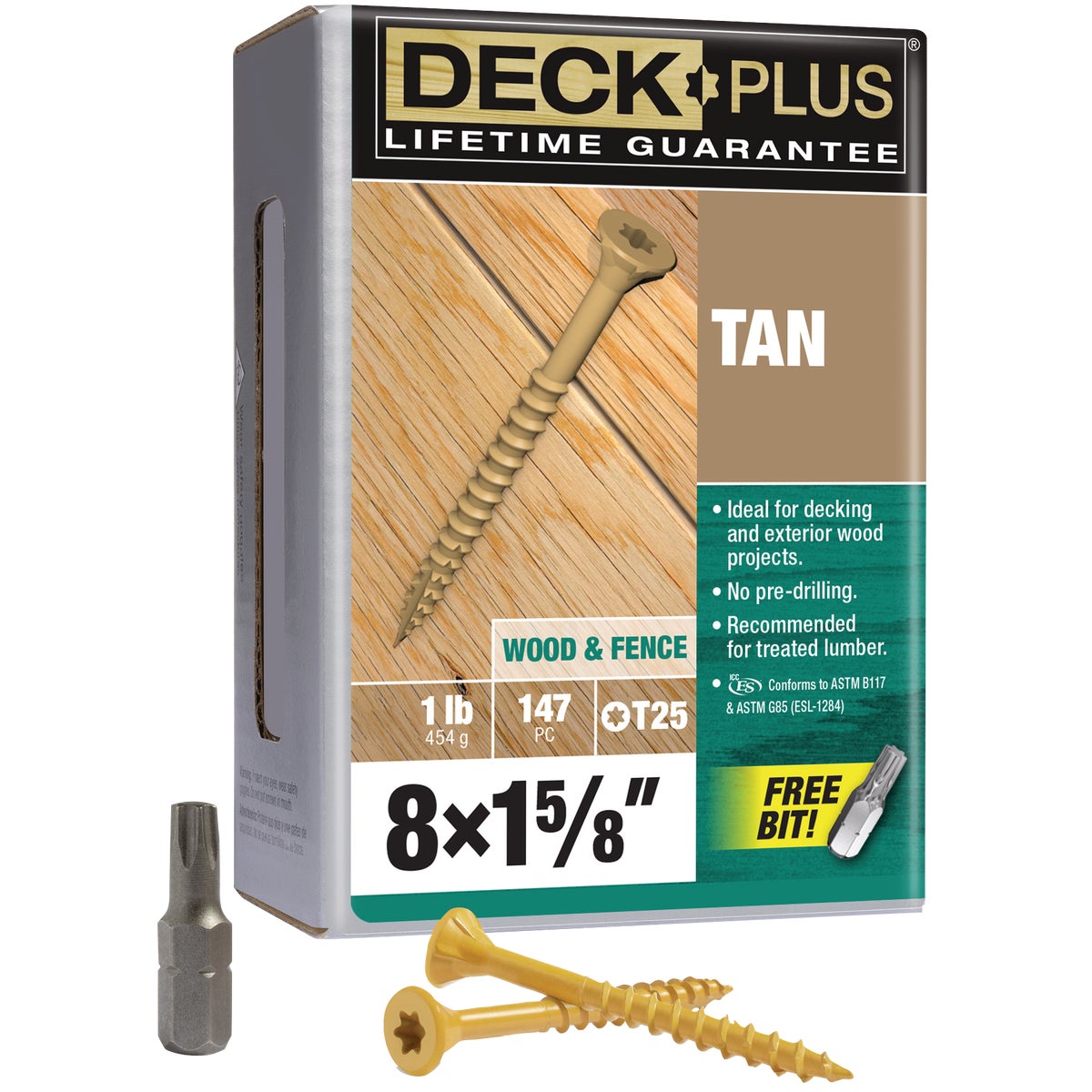 Hillman Deck Plus #8 x 1-5/8 In. Tan Deck Screw (147-Count)