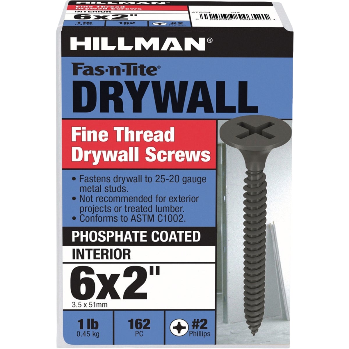 Hillman Fas-N-Tite #6 x 2 In. Fine Thread Black Phosphate Drywall Screw (162-Count) Image 2