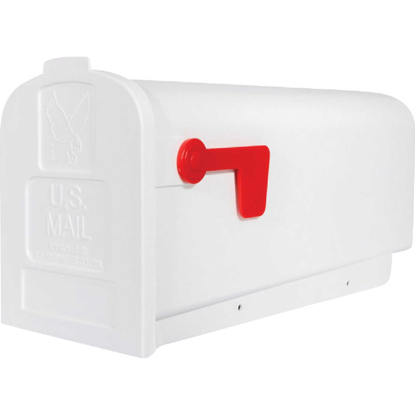Parsons Medium White Plastic Post Mount Mailbox Image 1