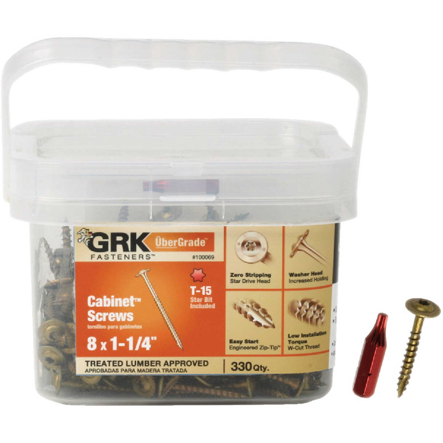 GRK #8 x 1-1/4 In. Star Drive Cabinet Screw (330-Count) Image 1