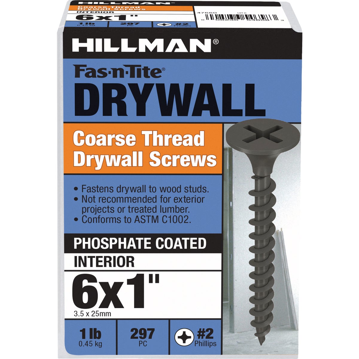 Hillman Fas-N-Tite #6 x 1 In. Phillips Coarse Thread Drywall Screw (297-Count)