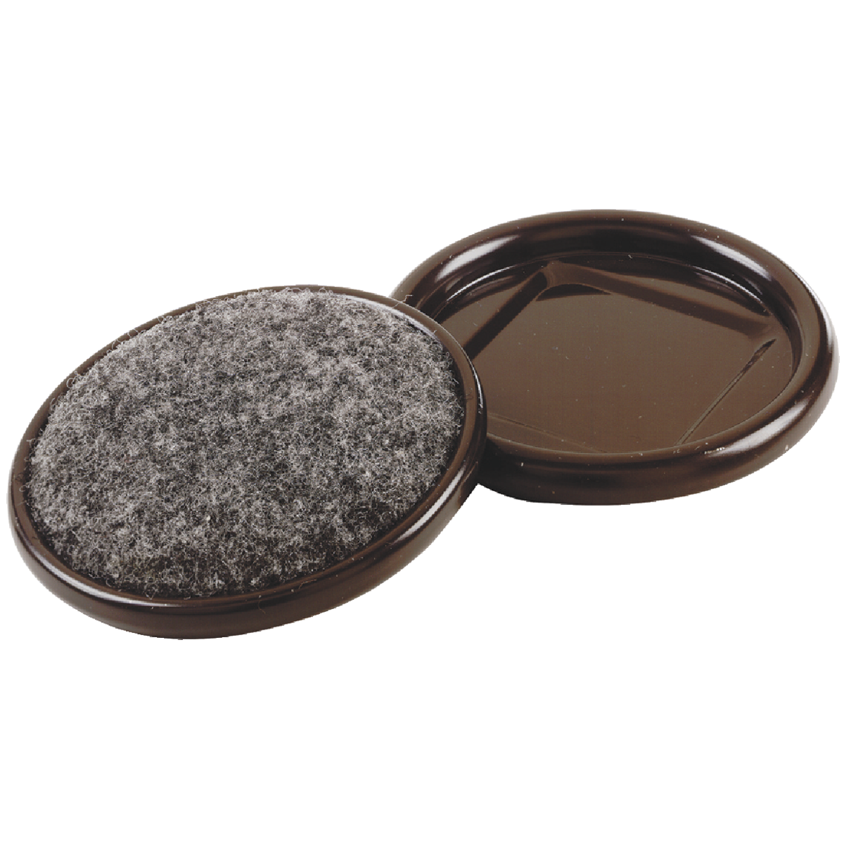 Do it 2-1/2 In. Inner Diameter Round Metal Cup/Felt Furniture Leg Cup (4-Pack)